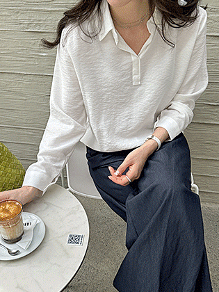 ローエルクリンクル半オープンシャツ