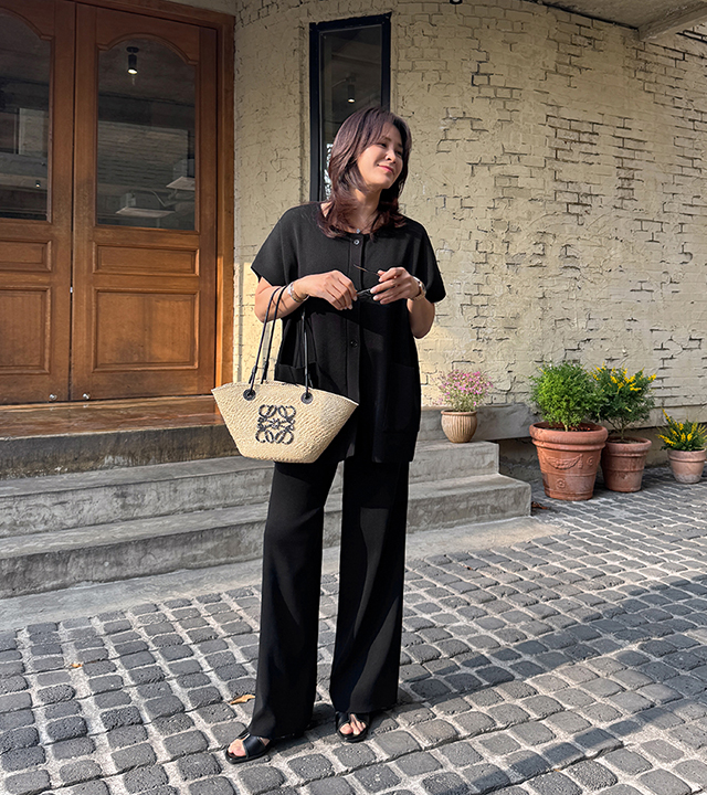 宝石ラウンドカーディガンニットセット