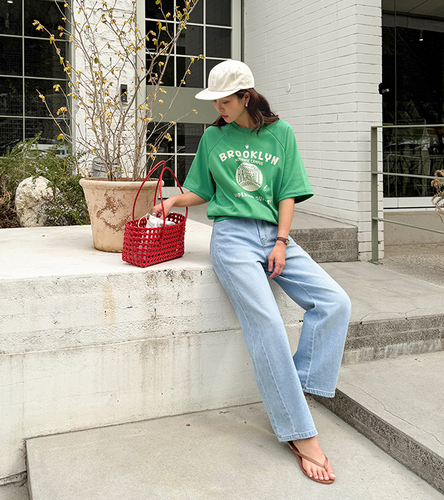 ベロダブル切開デニムパンツ