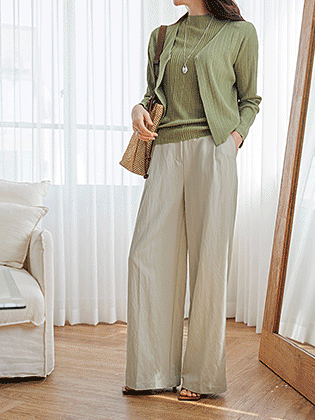 エアピンタックワイドスラックス