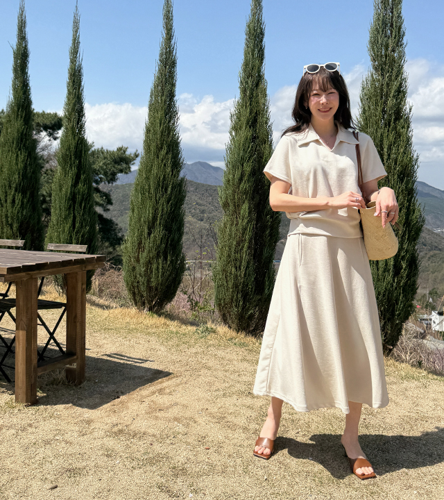 バインディングAラインロングスカート