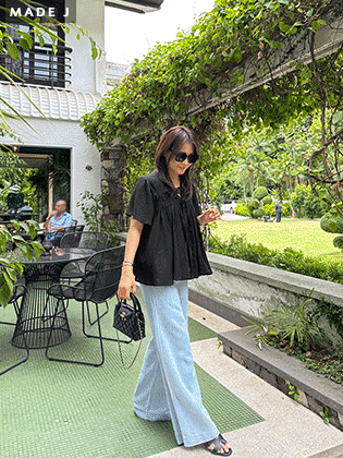 [MADE] ラムードシャーリングブラウス