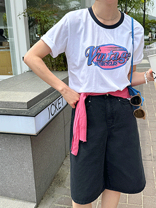 シャイニープリント半袖ティー