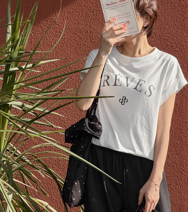 フレンチレブプリントTシャツ