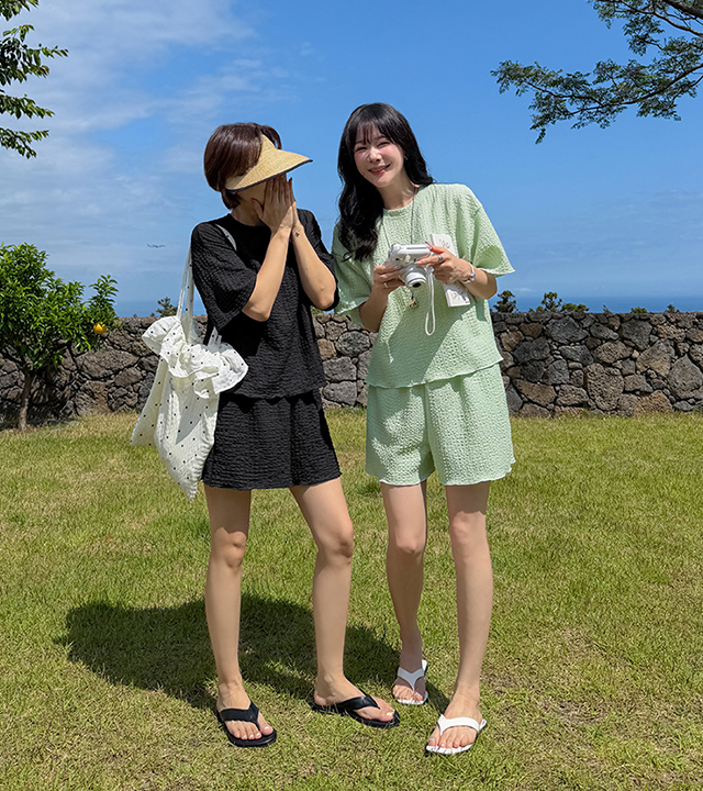 メロナリンクルパンツセット
