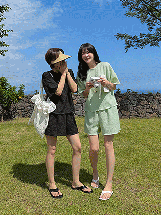 メロナリンクルパンツセット