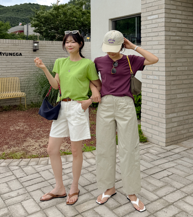 ファンデーションコットン半袖ティー
