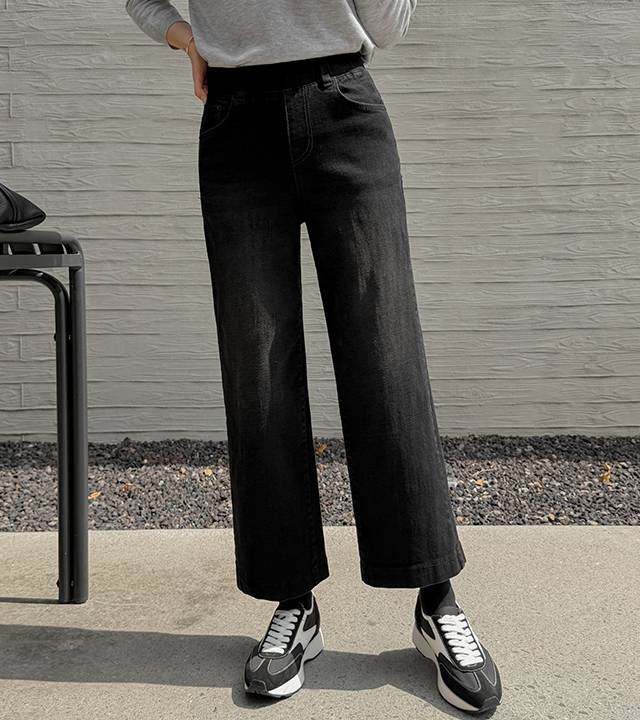 フェードディープストレートデニムパンツ